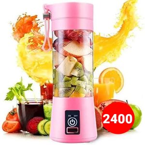 Juicer Portable Outdoor Juicing Cup Home Mini Cordless Crushed Ice Machine USB Charging Fruit Vegetable Blender 6 Blades (20000 MAh Battery) (Random Color)