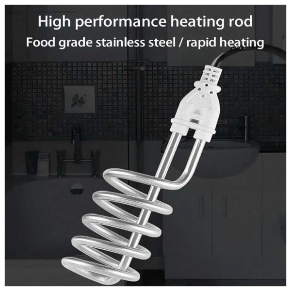 Portable 2000W Water Heating Rod with sleek silver design.