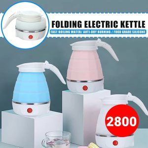 Fast Water Boiling 600 Ml Portable Kettle Travel Kettle Foods Boils Quickly Silicone Small Collapsible Foldable Electric Sports Bottles (Random Color)