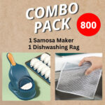 Combo Pack 2 In 1 Dumpling Maker + Dishwashing Rug | Best Samosa Maker & Metal Wire Dish Washing Rugs For Kitchen (Random Color)