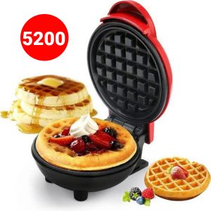 Mini Waffle Maker Breakfast Machine Non Stick Easy Clean (Random Color)
