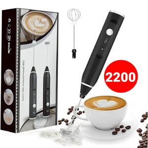 Rechargeable Electric Coffee Mixer Egg Beater Quick Frothing Action (Random Color)
