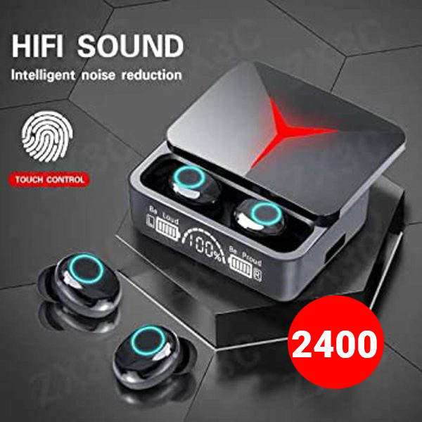 m90-pro-tws-earphones-true-wireless-earbuds-noise-cancelling-bluetooth-5-2-headphones-touch-control-earphones-led-display-headset-9d-hi-fi-quality-random-color - 1 price 2