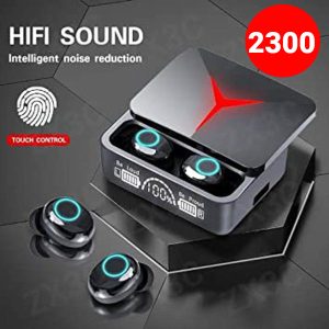M90 Pro TWS Earphones True Wireless Earbuds Noise Cancelling | Bluetooth 5.3 Headphones Touch Control Earphones Led Display Headset 9D Hi Fi Quality ( Random Color )