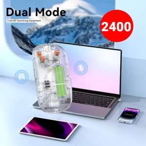 RGB Wireless Transparent Mouse Dual-mode Rechargeable Mouse With Led Lights